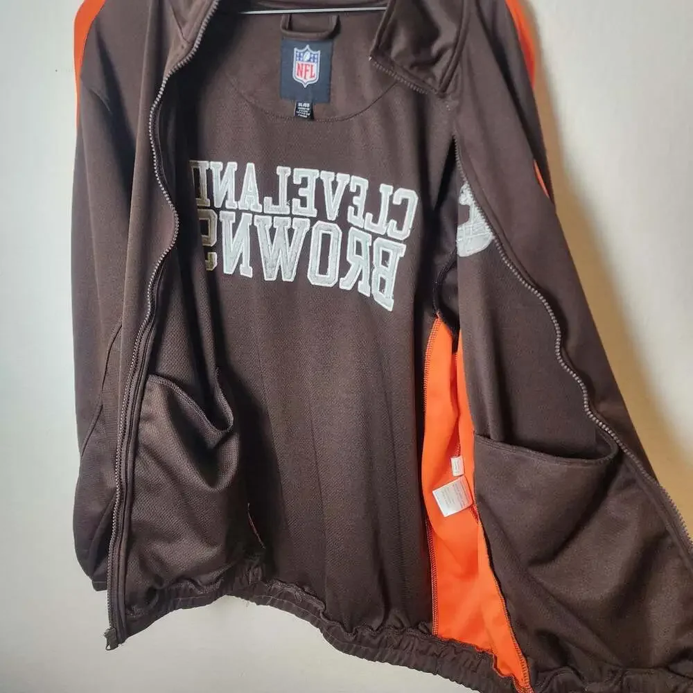 Cleveland Browns Jacket Mens Brown Orange NFL Football G-III Apparel Polyester
